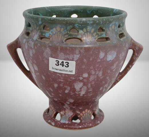 Roseville Ferella 498-4" Vase, dark rose