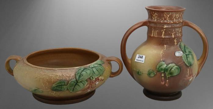 Roseville Fuchsia Vase and Bowl