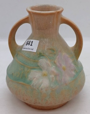 Roseville Pottery Cosmos 944-4" Vase, Tan