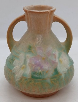 Roseville Pottery Cosmos 944-4" Vase, Tan - 3