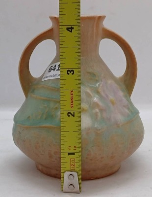 Roseville Pottery Cosmos 944-4" Vase, Tan - 7
