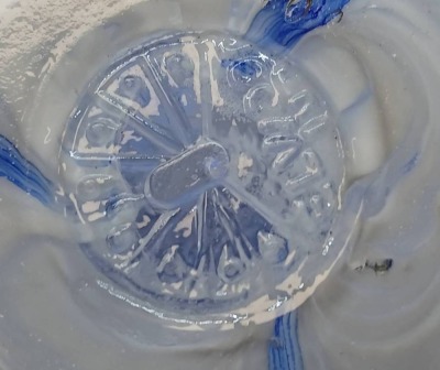 Blue and White Swirl Glass Paperweight - 7