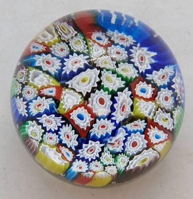 Millefiori Glass Paperweight with Clear Dome - 3