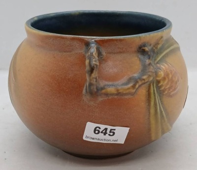 Roseville Pine Cone Pottery 632-3" Jardiniere, brown - 2