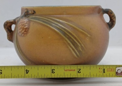 Roseville Pine Cone Pottery 632-3" Jardiniere, brown - 7