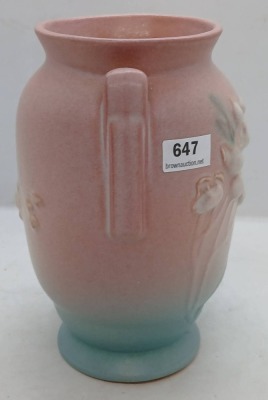 Roseville Pottery Ixia 853-6" vase, pink - 4