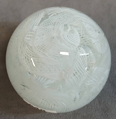 Clear and White Art Glass Paperweight - 3