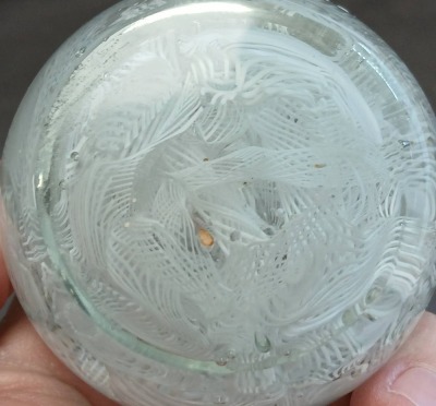 Clear and White Art Glass Paperweight - 6