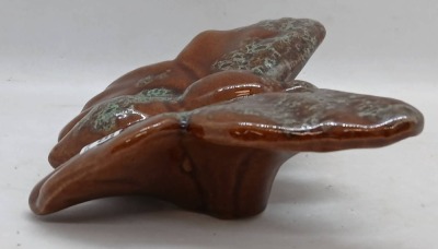 Pottery Butterfly Wall Pocket With Brown Glaze - 2