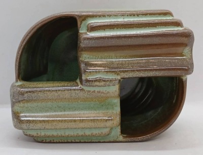 Frankoma Pottery Ash tray with Green Glaze