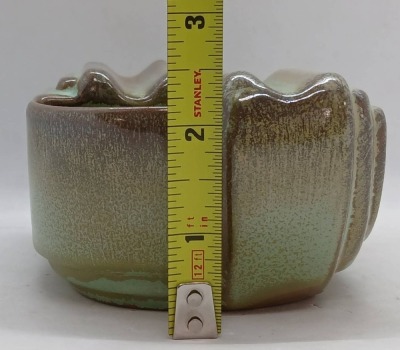 Frankoma Pottery Ash tray with Green Glaze - 9