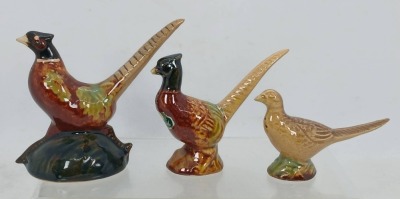 (3) Rosemeade Pottery Pheasant Figurines