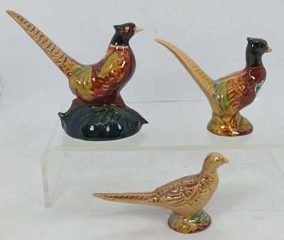 (3) Rosemeade Pottery Pheasant Figurines - 3
