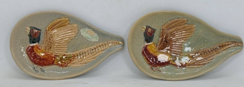 (2) Rosemeade Pottery Pheasant Spoon Rests