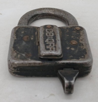CB&QRR Steel Padlock with Measurements - 3