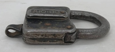 CB&QRR Steel Padlock with Measurements - 6