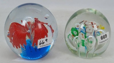 (2) Art Glass Paperweights - 2