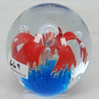 (2) Art Glass Paperweights - 6