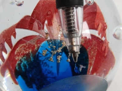 (2) Art Glass Paperweights - 8