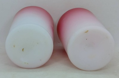 (2) Art Glass Peach Blow Tumblers - 4