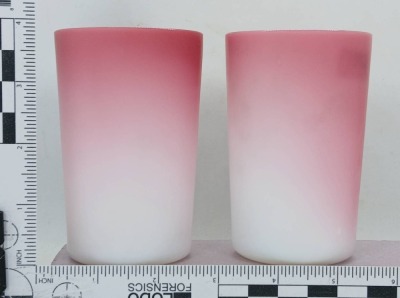 (2) Art Glass Peach Blow Tumblers - 5