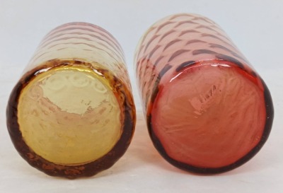 (2) Amberina Glass Tumblers - 4