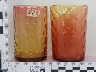 (2) Amberina Glass Tumblers - 5