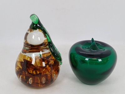 (2) Fruit-Themed Glass Paperweights - 3