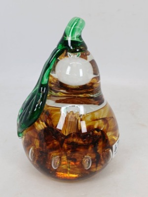 (2) Fruit-Themed Glass Paperweights - 8