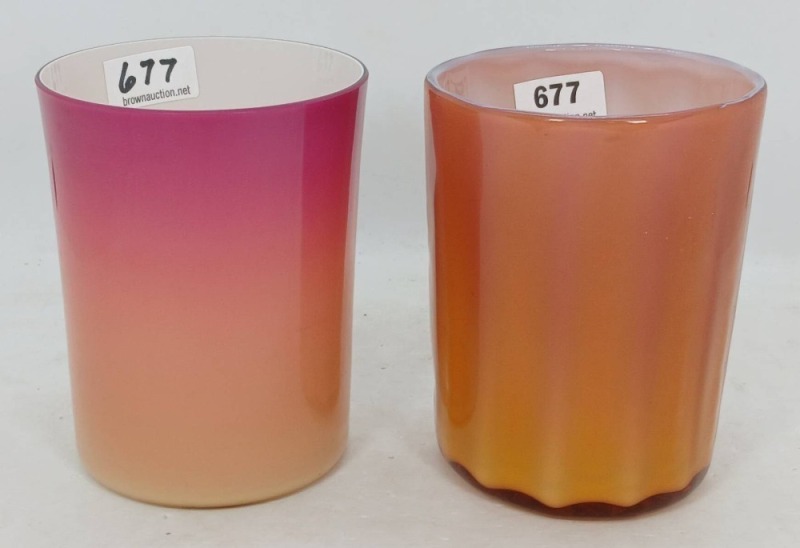 (2) Art Glass Tumblers