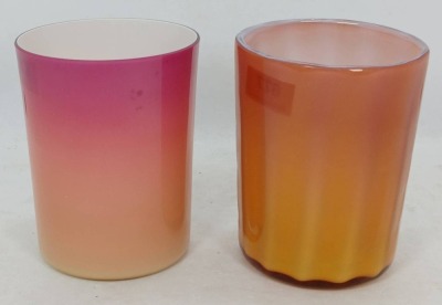 (2) Art Glass Tumblers - 3