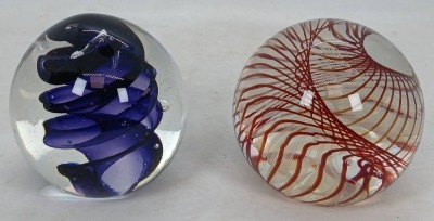 (2) Artist signed Karg Glass Paperweights - 3