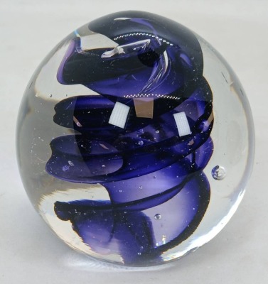 (2) Artist signed Karg Glass Paperweights - 5