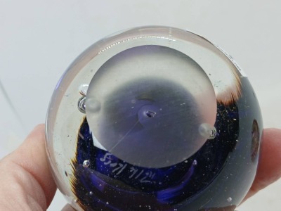 (2) Artist signed Karg Glass Paperweights - 6
