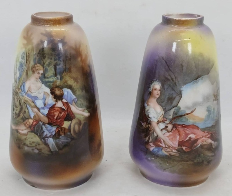 (2) RS Prussia-style Scenic Vases