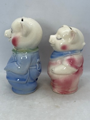 (2) Shawnee Pottery pig banks - 4