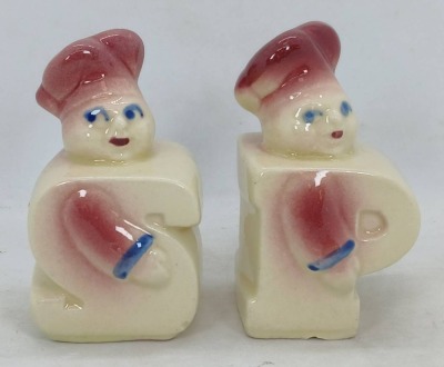 Shawnee Pottery Chef Salt and Pepper Shakers