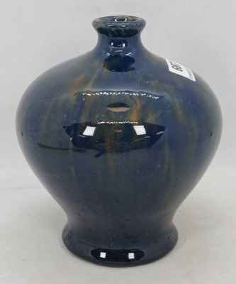Studio Pottery Vase with Blue Flame Glaze - 3