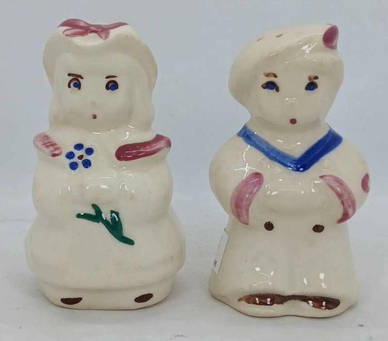 Ceramic Sailor Boy and Girl Salt and Pepper Shakers
