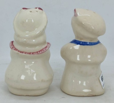 Ceramic Sailor Boy and Girl Salt and Pepper Shakers - 3