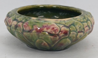 Decorative Pottery Bowl, Floral Motif - 2