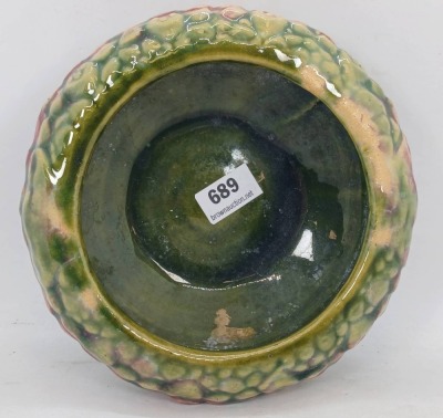 Decorative Pottery Bowl, Floral Motif - 5