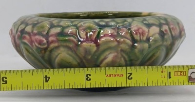 Decorative Pottery Bowl, Floral Motif - 6