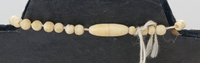 Carved Bone Skull Necklace With Beads - 3