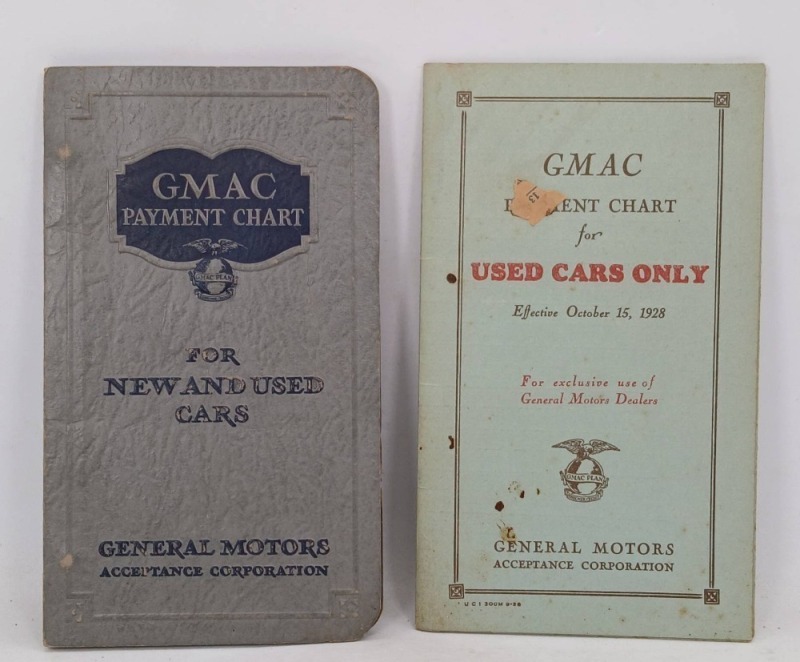 GMAC Payment Charts for Cars, 1920s