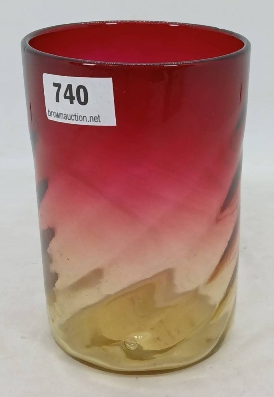 Amberina Swirl Glass Tumbler