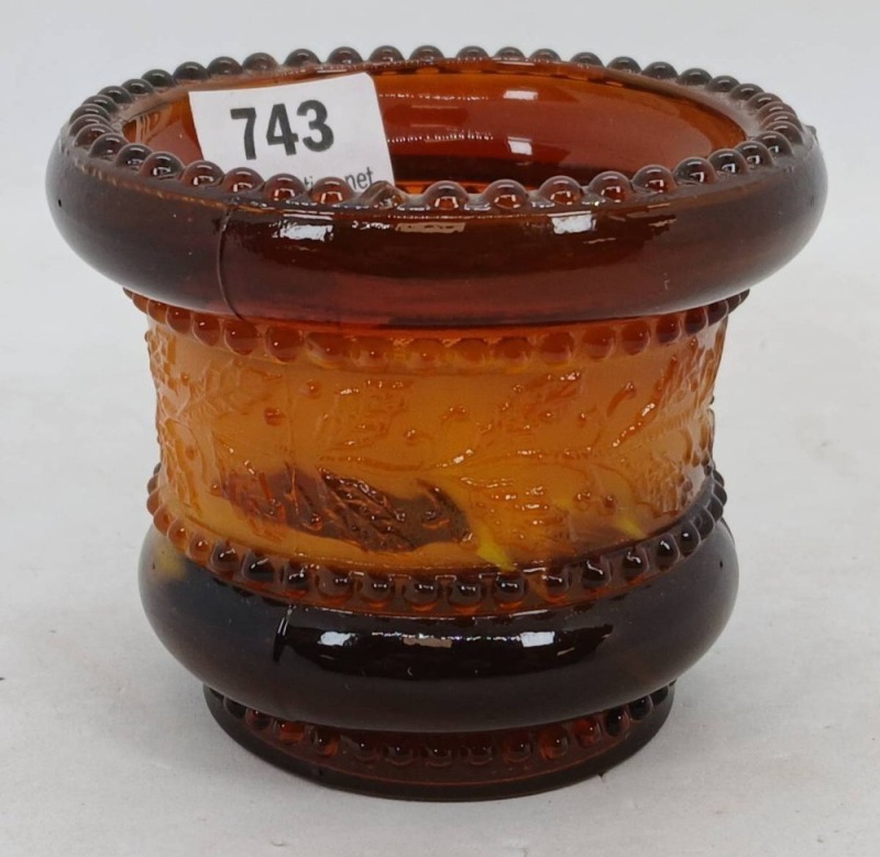 Antique Imperial Glass Amber Toothpick Holder