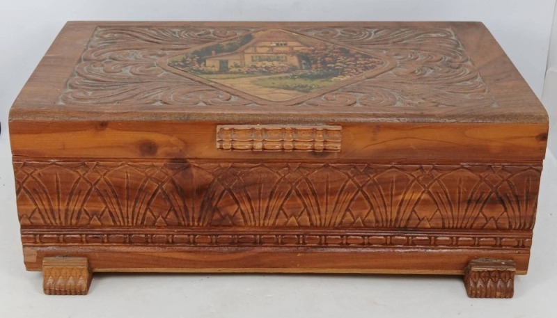 Hand-Carved Wooden Decorative Box