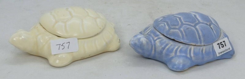 (2) Mosaic Tile Company Turtle Dishes