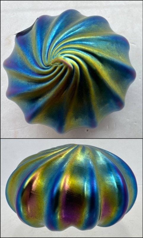 Iridescent Glass Intaglio Paperweight
